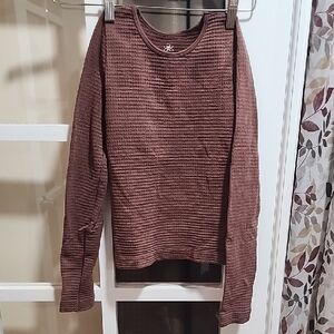Nukii Brown Waffle Knit Top